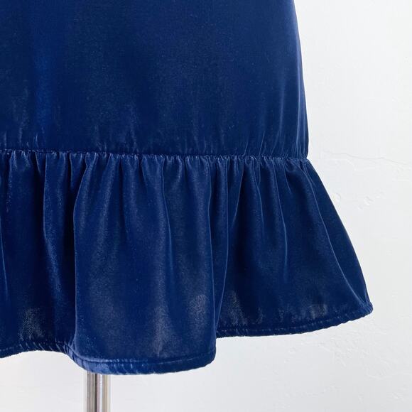J. Crew Navy Blue Velvet Flounce Ruffle Mini Skirt NWT - Picture 4 of 10